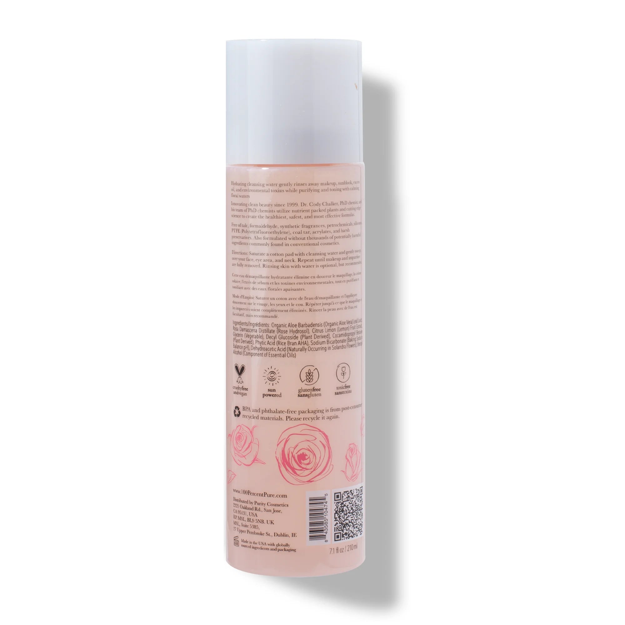 100-pure-rose-eau-micellaire-visage-rose-hydratante-vegan image 2