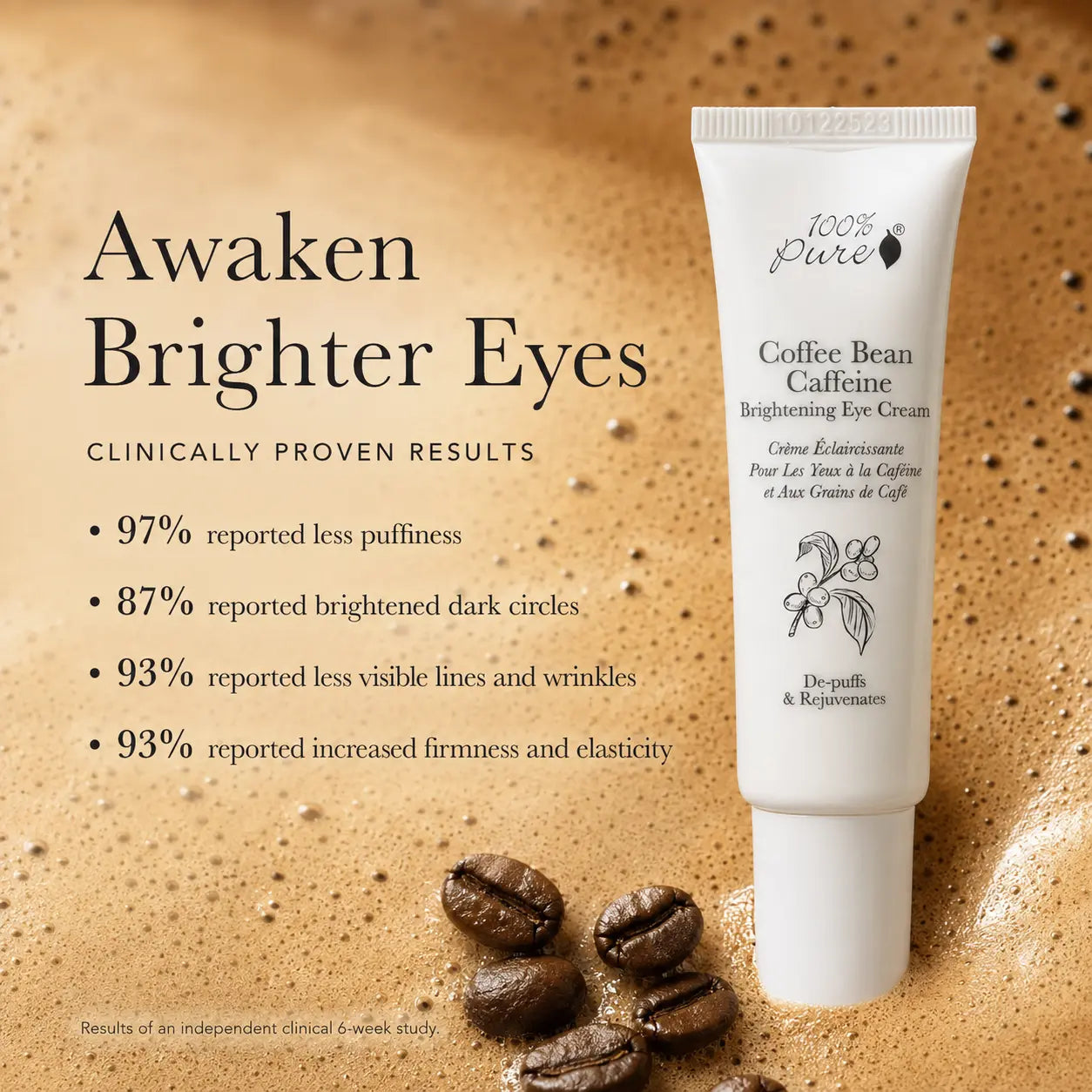 100-pure-skin-care-coffee-bean-cr-me-yeux-caf-ine-9-ml image 2