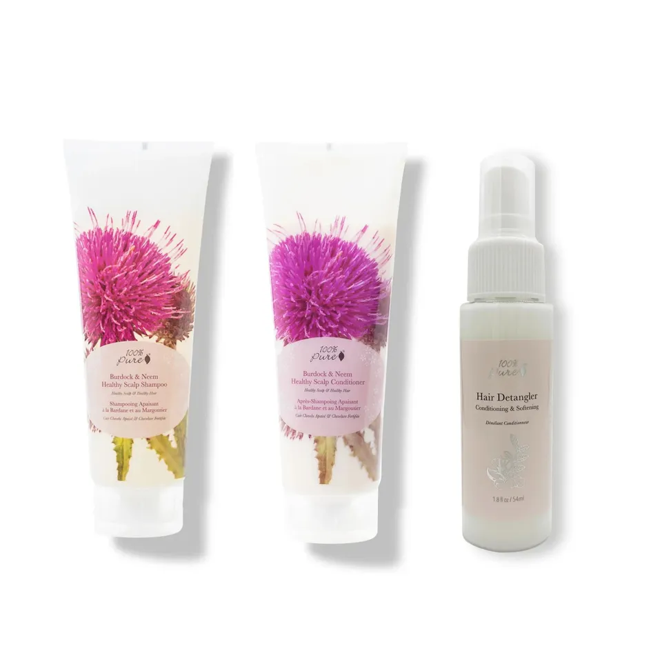 100-pure-burdock-bundle-coffret-cheveux-purifiant-bardane image 1