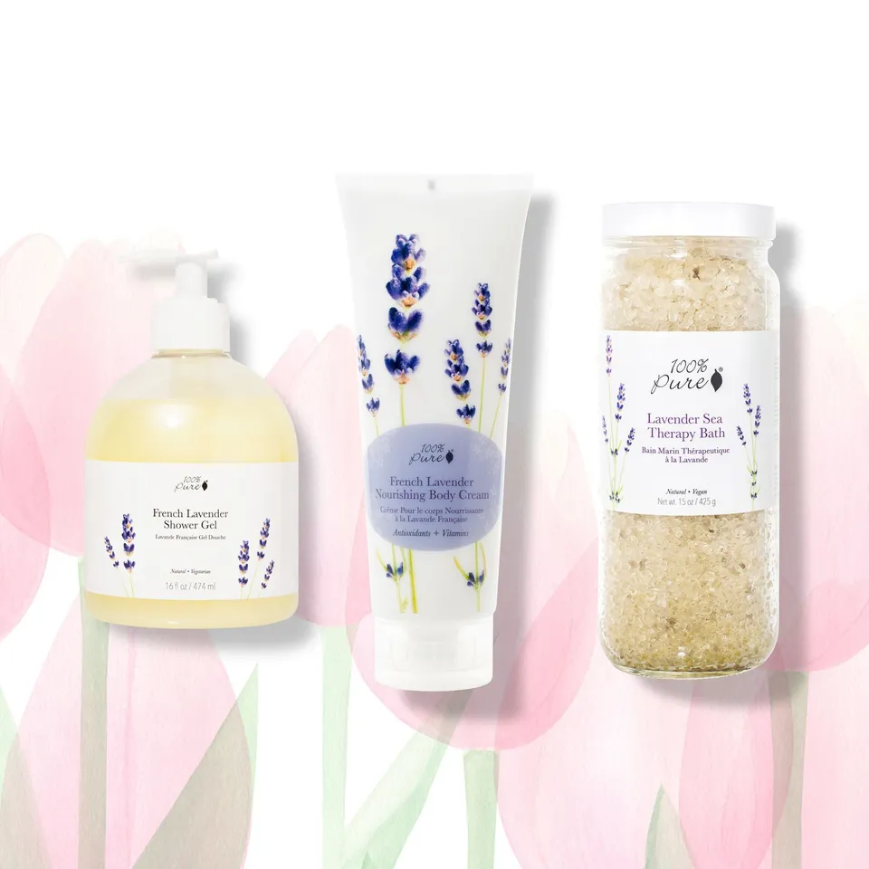 100-pure-gift-sets-lavish-lavender-trio-coffret-lavande-3-soins image 1