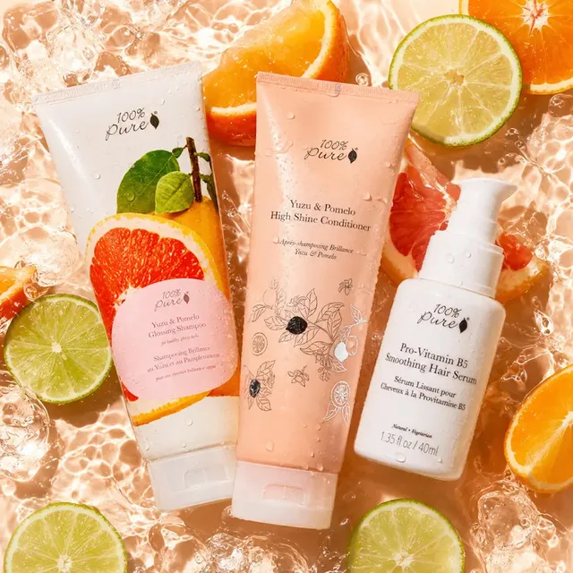 100-pure-main-squeeze-trio-cheveux-yuzu-pomelo-brillance image 1