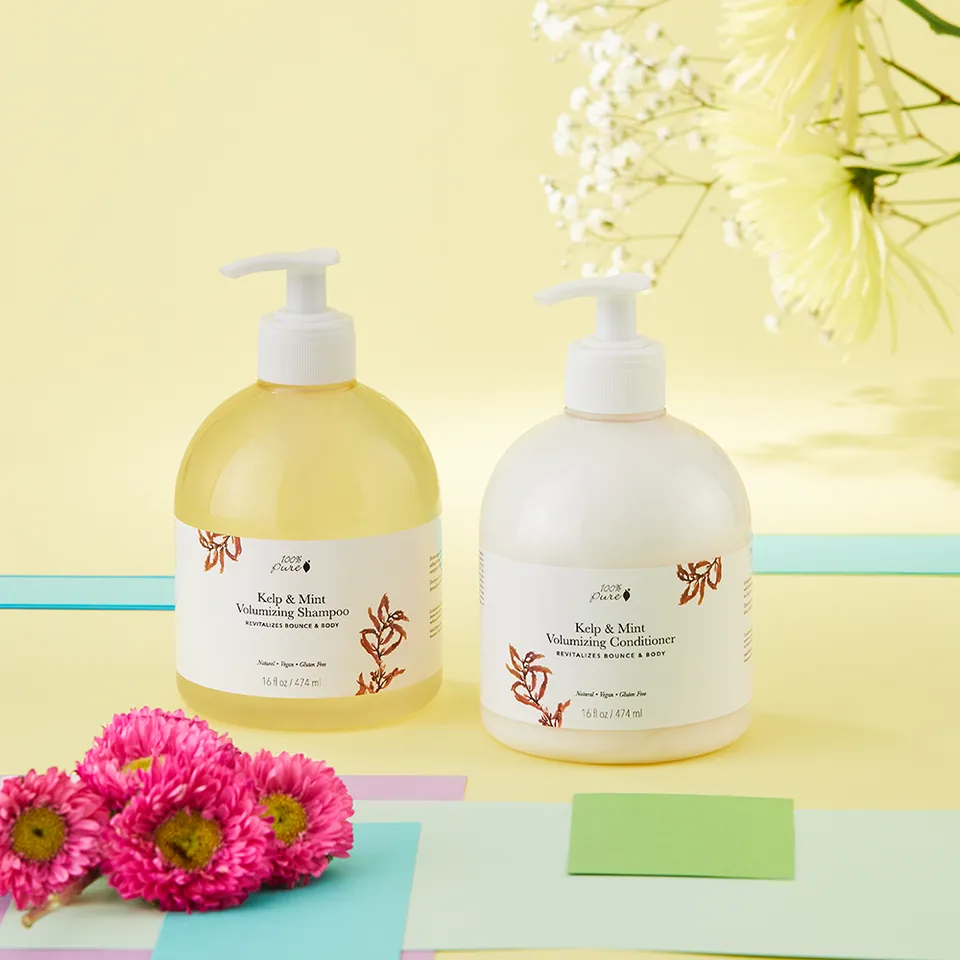 100-pure-volumizing-duo-shampooing-apr-s-shampooing-menthe-volume image 1