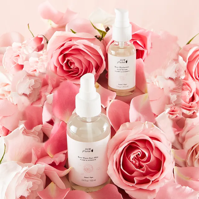 100-pure-gift-sets-hydration-booster-rose-duo-coffret-rose image 1