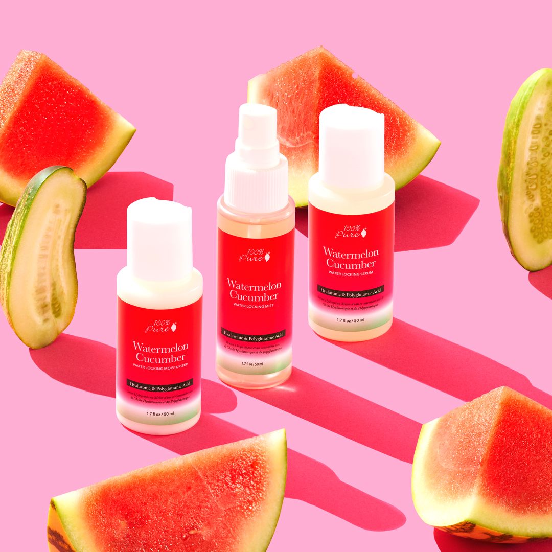 100-pure-gift-sets-watermelon-cucumber-kit-hydratant-visage image 1