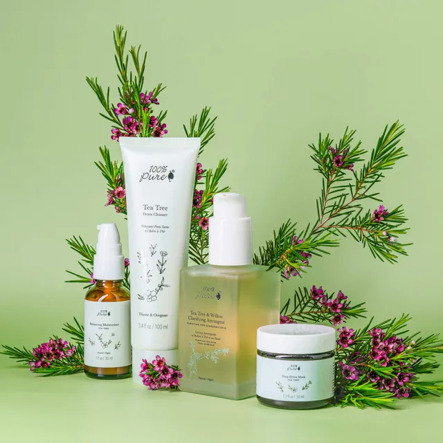 100-pure-tea-tree-coffret-anti-imperfections-4-soins-peau-grasse image 1