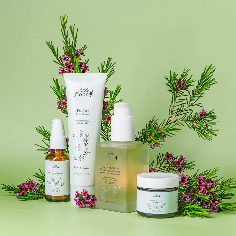 100-pure-tea-tree-coffret-anti-imperfections-4-soins-peau-grasse image 1